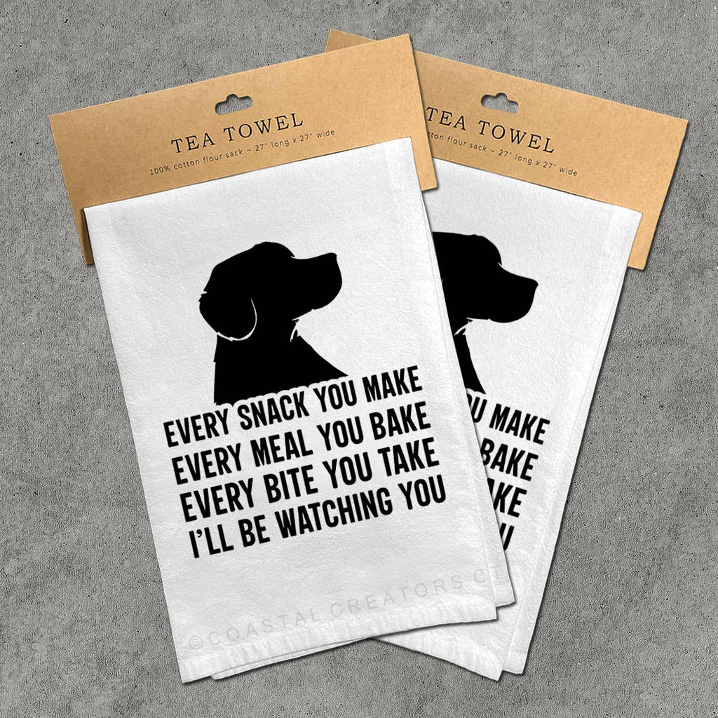 "Dogs Watching You" 100% Cotton Tea Towel